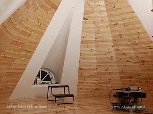 Irbis Thatching: insulation of the roof surface - a window in the roof finished with plasterboard panels