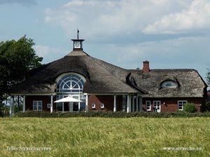 thatched roof, reed roof on a summer residence