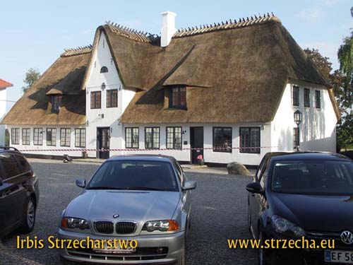 Strzecha - dach po czyszczeniu z mchu, z ponownym zagęszczeniem trzciny