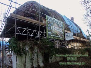 Thatch, a two-hundred-year straw roof, on a building in Wildshire